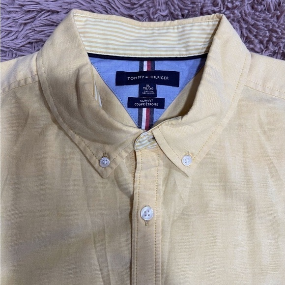 Tommy Hilfiger Men Yellow Long Sleeve Button Front Shirt - Picture 8 of 10